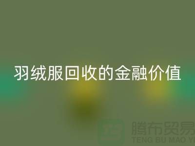 了解羽絨服回收的金融價值-浙江鴨絨回收廠家