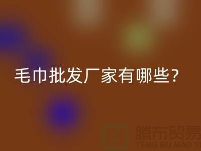 竹纖維毛巾批發廠家有哪些？