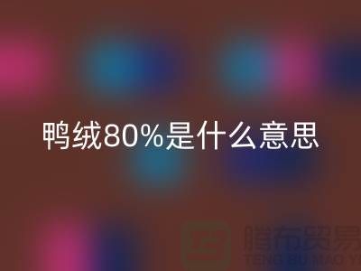 白鴨絨80%是什么意思？@杭州羽絨收購(gòu)廠家
